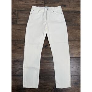 Agolde LA Toni Mid-Rise Womens 28 Jeans Straight White Glowed